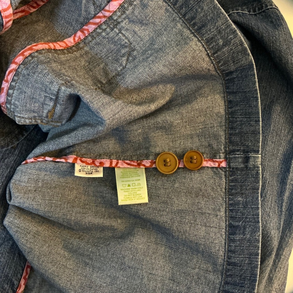 Sigrid Olsen Utility Denim Jacket XL Blue 100% Cotton Barn Chore Boho Coat Fall - Picture 5 of 6